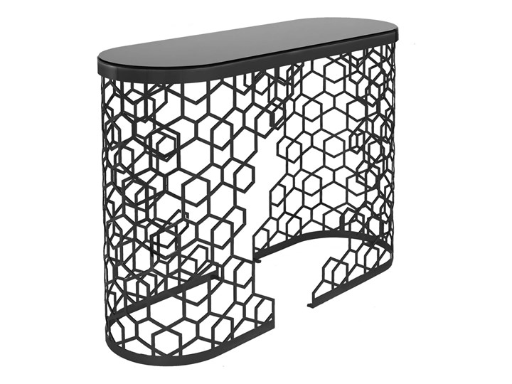 Black console Stal nierdzewna Szerokość 40 cm Z samym blatem Szkło Głębokość 40 cm Metal Szerokość 116 cm Wysokość 78 cm Kolor Czarny
