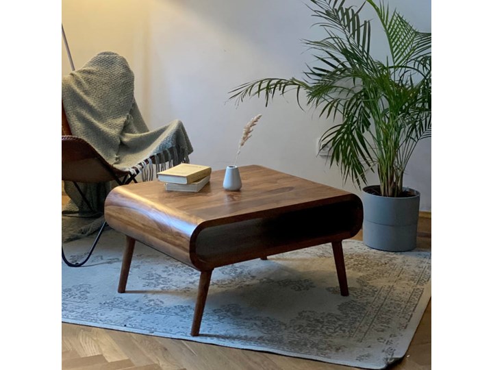 Stolik GUBBE - 80x60 cm (Karmel) Drewno Zestaw stolików Kolor Beżowy