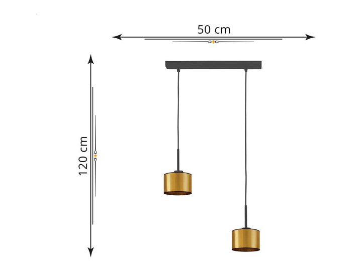 Złota podwójna lampa wisząca nad stół - EX434-Montanox Kolor Złoty