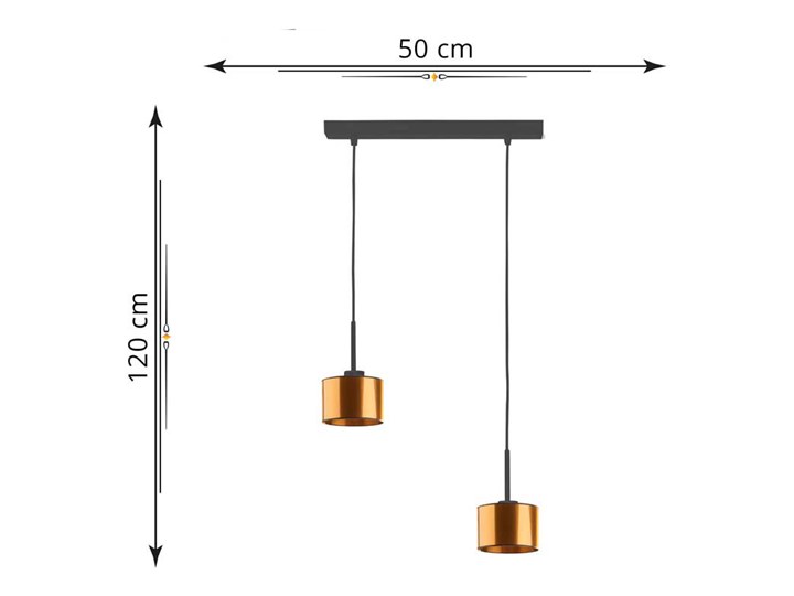 Miedziana podwójna lampa wisząca regulowana - EX434-Montanox Styl Glamour Metal Kategoria Lampy wiszące