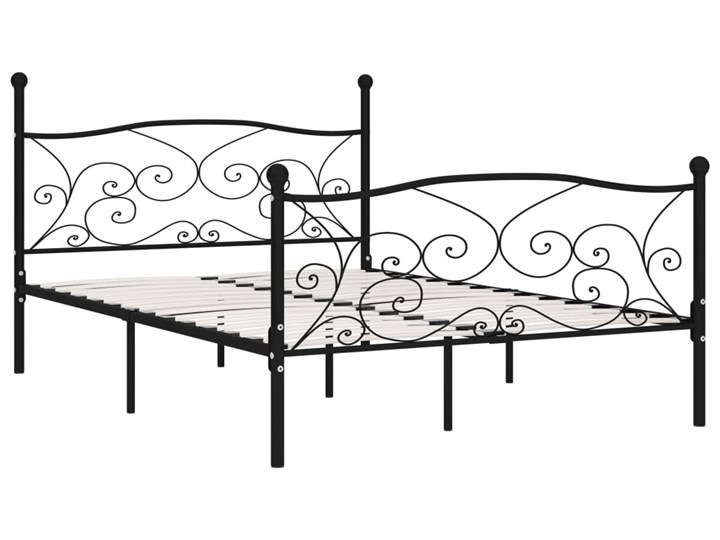 vidaXL Rama łóżka ze stelażem z listw, czarna, metalowa, 120 x 200 cm Styl Nowoczesny Łóżko metalowe Liczba miejsc Dwuosobowe