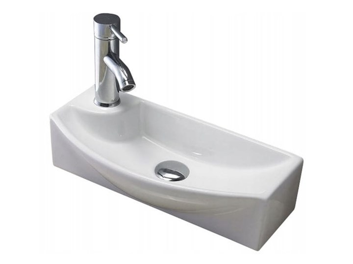 UMYWALKA NABLATOWA CERAMICZNA LOBELIA VELDMAN Ceramika Nablatowe Szerokość 45 cm Meblowe Prostokątne Kategoria Umywalki