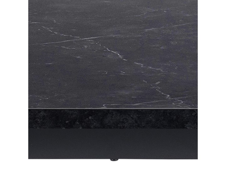 Stół czarny blat z marmurowym wzorem czarne metalowe nogi 160x90 cm Płyta laminowana Drewno Długość(n) 160 cm