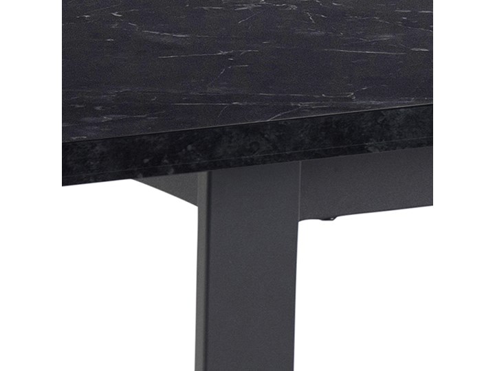 Stół czarny blat z marmurowym wzorem czarne metalowe nogi 160x90 cm Drewno Długość(n) 160 cm Płyta laminowana Kategoria Stoły kuchenne