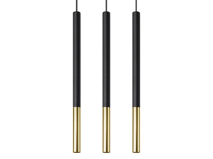 Atrakcyjna Lampa wisząca MOZAICA 3L czarny/złoty oprawa na sufit G9 zwis na lince sufitowy tuba styl nowoczesny loft idealna do salonu korytarza sypialni oświetlanie minimalistyczny design żyrandol LED Sollux Ligthing Metal Stal Lampa LED Styl Klasyczny
