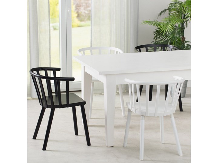 Krzesło Madlen Black, 54 × 43 × 76 cm Wysokość 43 cm Tworzywo sztuczne Wysokość 45 cm Krzesło inspirowane Głębokość 43 cm Wysokość 30 cm Z podłokietnikiem Szerokość 54 cm Drewno Styl Klasyczny