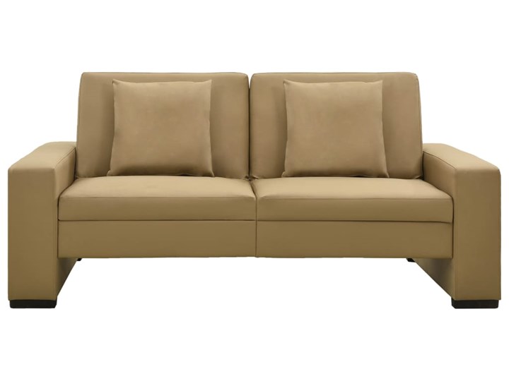 vidaXL Rozkładana sofa, cappuccino, sztuczna skóra Głębokość 83 cm Wersalka Głębokość 41 cm Boki Z bokami