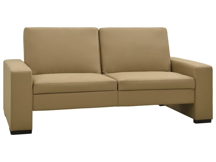 vidaXL Rozkładana sofa, cappuccino, sztuczna skóra Wersalka Głębokość 83 cm Głębokość 41 cm Powierzchnia spania 92x176 cm