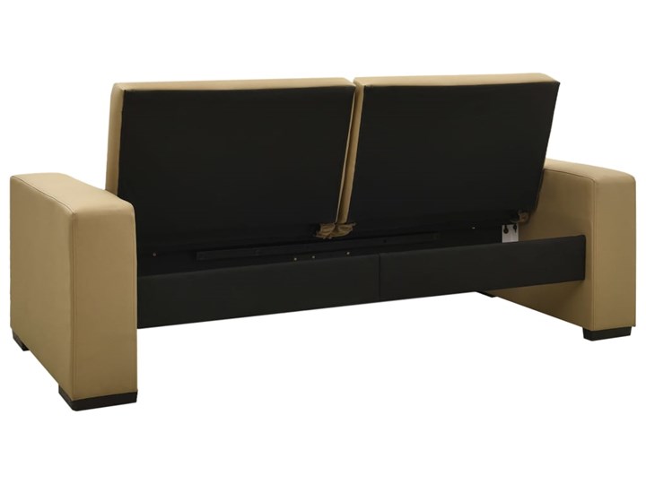 vidaXL Rozkładana sofa, cappuccino, sztuczna skóra Wersalka Głębokość 41 cm Głębokość 83 cm Pomieszczenie Salon