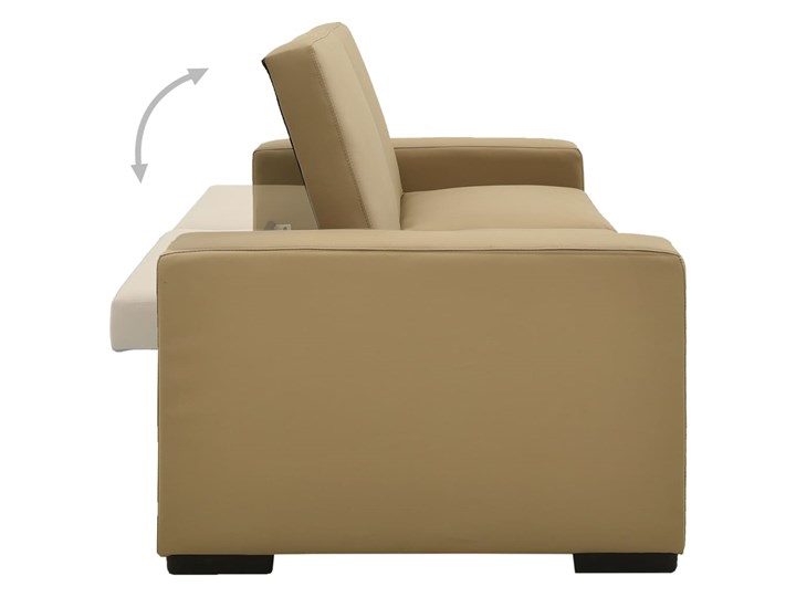 vidaXL Rozkładana sofa, cappuccino, sztuczna skóra Głębokość 41 cm Wersalka Głębokość 83 cm Kolor Beżowy