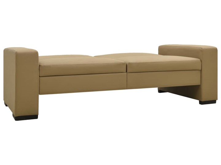 vidaXL Rozkładana sofa, cappuccino, sztuczna skóra Kolor Beżowy Głębokość 83 cm Wersalka Głębokość 41 cm Wielkość Dwuosobowa