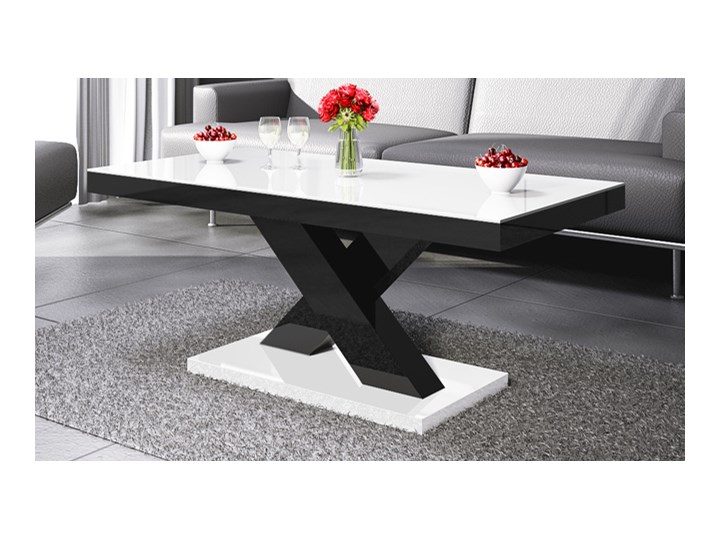 Praktyczny ławostół czarno - biały połysk - Canelo 3X Płyta MDF Szerokość 60 cm Długość 60 cm Wysokość 49 cm Kształt blatu Prostokątny