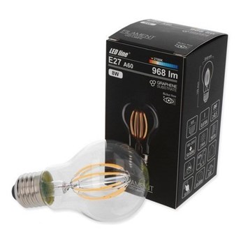Żarówka LED line FILAMENT E27 A60 180-265V 8W 968lm 2700K biała ciepła