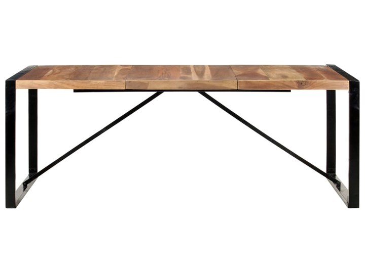 vidaXL Stół jadalniany, 200x100x75 cm, drewno stylizowane na sheesham Stal Długość(n) 200 cm Kolor Brązowy
