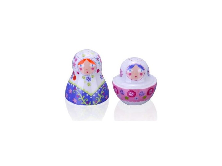 Porcelanowa solniczka i pieprzniczka - Matrioszka Kwiaty Ceramika Zestaw do przypraw Kategoria Przyprawniki