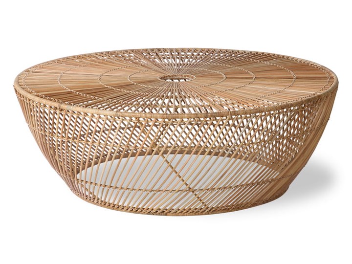 Stolik z wikliny HK Living Wysokość 35 cm Styl Rustykalny Kategoria Stoliki i ławy