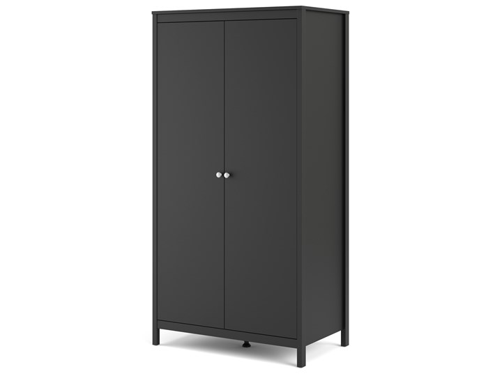 Dwudrzwiowa szafa ubraniowa Madrid 2D czarny mat Głębokość 58 cm Wysokość 199 cm Styl Minimalistyczny