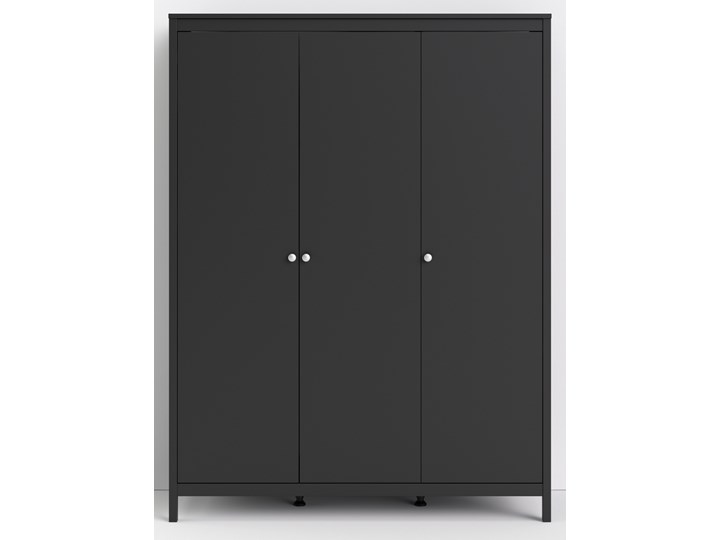 Trzydrzwiowa szafa ubraniowa w kolorze czarnym Madrid 3D Ilość drzwi Trzydrzwiowe Wysokość 199 cm Szerokość 150 cm Głębokość 58 cm Kategoria Szafy do garderoby