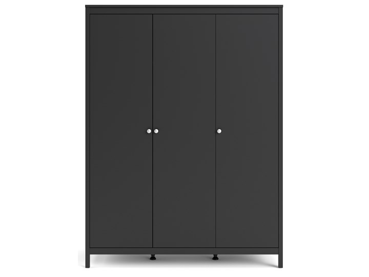 Trzydrzwiowa szafa ubraniowa w kolorze czarnym Madrid 3D Szerokość 150 cm Głębokość 58 cm Wysokość 199 cm Ilość drzwi Trzydrzwiowe