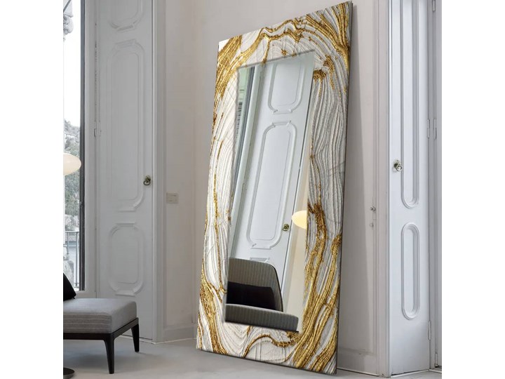 MIRROR GLAM- duża artystyczna ręcznie wykończona rama do lustra 80x170cm Prostokątne Kolor Złoty Lustro z ramą Ścienne Pomieszczenie Przedpokój