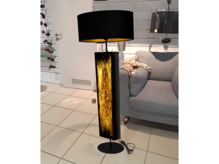 Złote zdobienia - ekskluzywna ręcznie rzeźbiona lampa podłogowa Tworzywo sztuczne Lampa inspirowana Lampa z abażurem Tkanina Kategoria Lampy podłogowe Metal Lampa dekoracyjna Styl Nowoczesny