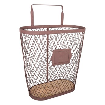 Metalowy gazetnik z elementami z drewna mango Antic Line Panier, wys. 53 cm