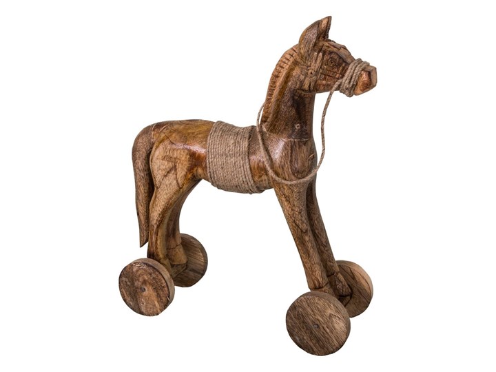 Dekoracyjna figurka z drewna w kształcie konia Antic Line Cheval, wys. 31 cm Drewno Zwierzęta Kategoria Figury i rzeźby