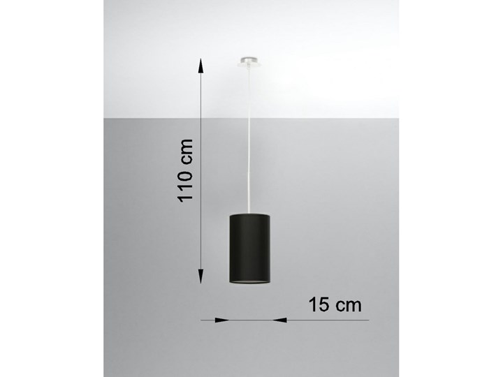 Lampa wisząca OTTO 15 czarna SL.0742 SOLLUX SL.0742 Stal Szkło Ilość źródeł światła 1 źródło Metal Tkanina Styl Nowoczesny