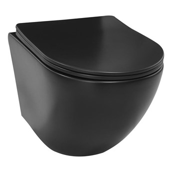 VELDMAN CZARNA MUSZLA WC RIMLESS DESKA WOLNOOPADAJĄCA VITO DUROPLAST