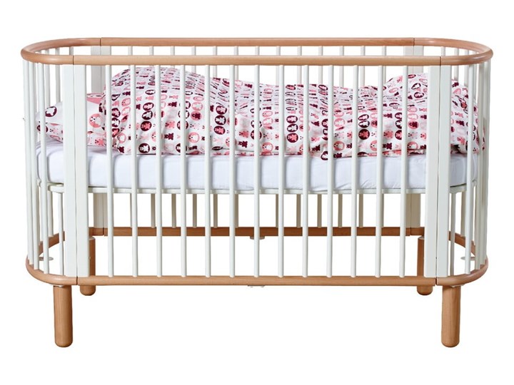 Białe łóżeczko dziecięce z drewna bukowego Flexa Baby, 70x140 cm Łóżeczka drewniane Drewno Kategoria Kolor Biały