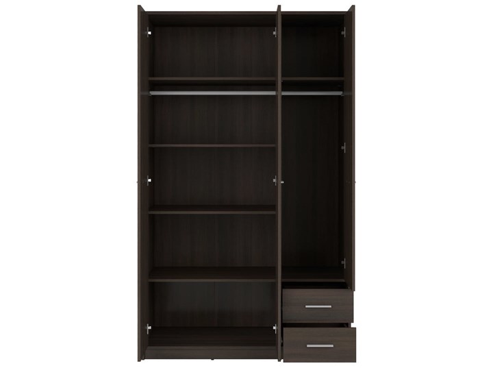 Szafa Nepo Plus - Kolor: Wenge - Black Red White - BRW Drewno Tworzywo sztuczne Rodzaj drzwi Uchylne