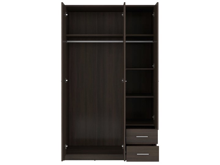 Szafa Nepo Plus - Kolor: Wenge - Black Red White - BRW Drewno Tworzywo sztuczne Kolor Brązowy