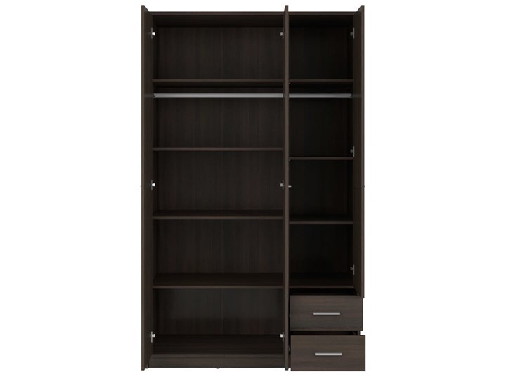 Szafa Nepo Plus - Kolor: Wenge - Black Red White - BRW Drewno Tworzywo sztuczne Pomieszczenie Garderoba