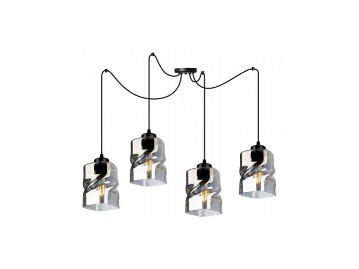 Lampa Wisząca Regulowana z Wyjątkowymi Kloszami ze Szkła Szkło Metal Lampa LED Lampa z kloszem Ilość źródeł światła 4 źródła