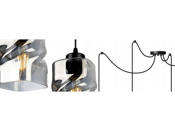 Lampa Wisząca Regulowana z Wyjątkowymi Kloszami ze Szkła Lampa LED Lampa z kloszem Metal Styl Nowoczesny Szkło Ilość źródeł światła 4 źródła