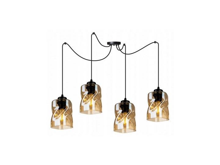 Lampa Wisząca Regulowana z Wyjątkowymi Kloszami ze Szkła Metal Lampa LED Lampa z kloszem Szkło Styl Nowoczesny