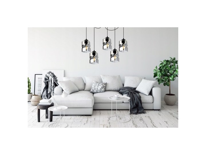 Loftowa Lampa Wisząca typu Pająk ze Szklanymi Kloszami Metal Szkło Lampa pająk Lampa LED Lampa z kloszem Ilość źródeł światła 5 źródeł