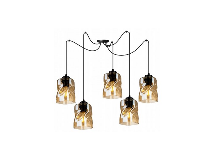 Loftowa Lampa Wisząca typu Pająk ze Szklanymi Kloszami Metal Lampa z kloszem Lampa pająk Szkło Lampa LED Styl Nowoczesny
