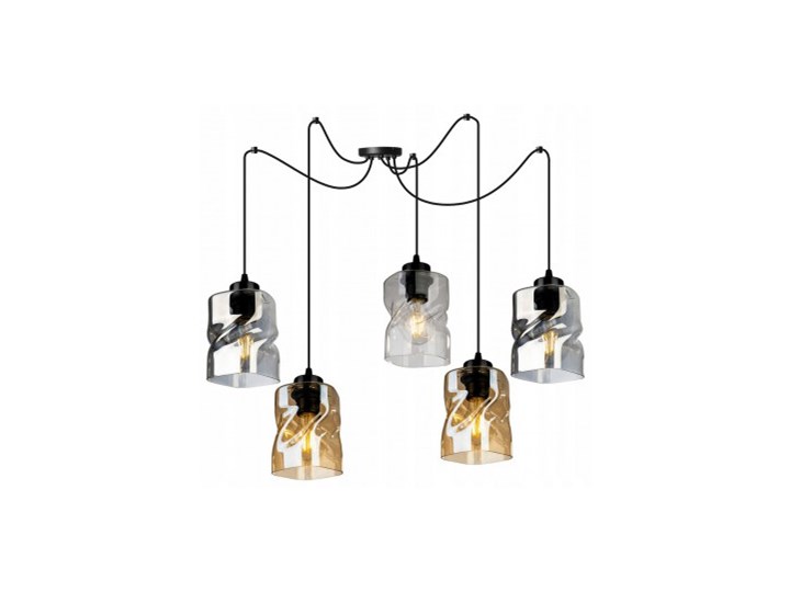 Loftowa Lampa Wisząca typu Pająk ze Szklanymi Kloszami Lampa LED Metal Lampa z kloszem Lampa pająk Szkło Styl Nowoczesny