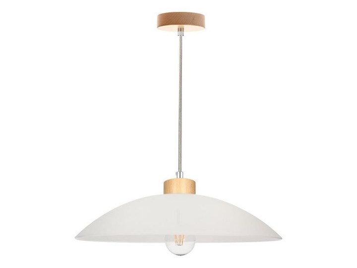 Żyrandol na lince JONA 1xE27/60W/230V Metal Drewno Szkło Kolor Biały