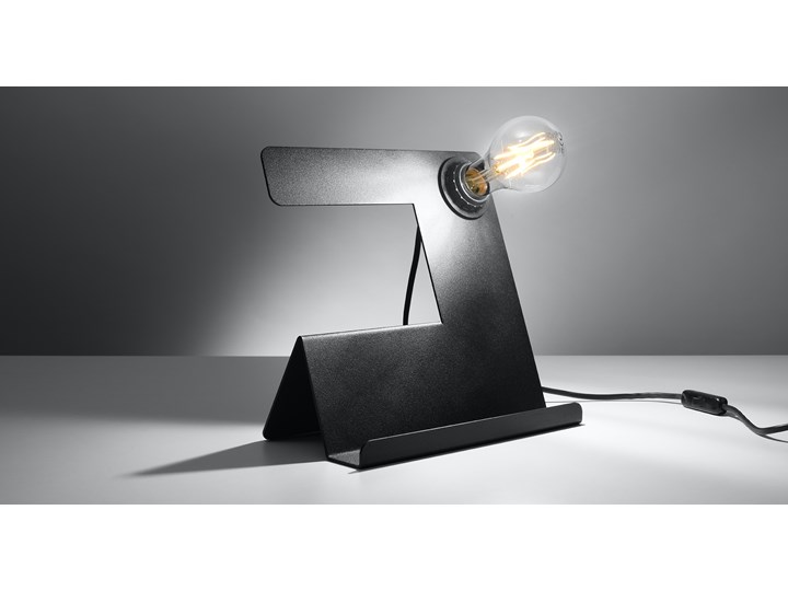 Czarna futurystyczna lampka biurkowa - EX562-Inclino Lampa dekoracyjna Wysokość 24 cm Lampa biurkowa Kolor Czarny