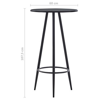 Czarny okrągły stolik barowy 60x107,5 – Hamer