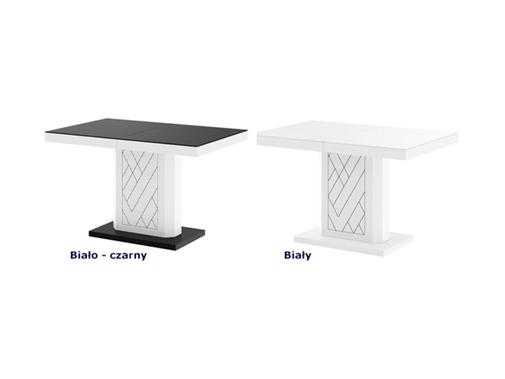 Rozkładany stół z wysokim połyskiem biały - Erdon Szerokość 80 cm Długość 80 cm Długość 120 cm Płyta MDF Wysokość 75 cm Kształt blatu Prostokątny