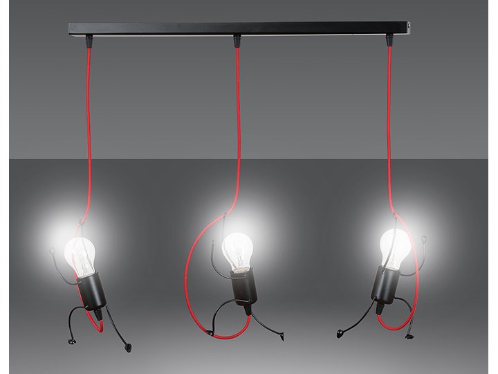BOBI 3 BLACK 537/3 oryginalny zwis sufitowy dziecięcy kolory Lampa inspirowana Metal Styl Industrialny Ilość źródeł światła 3 źródła