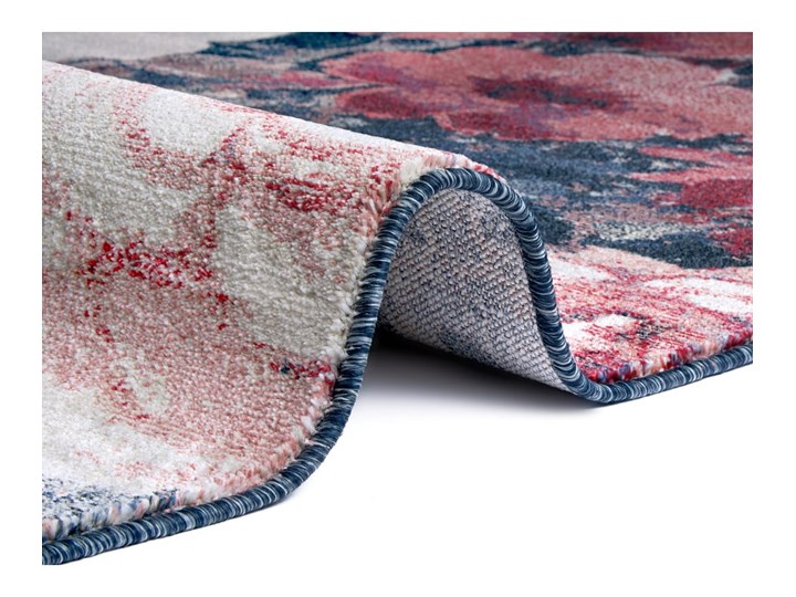 Niebiesko-czerwony dywan Mint Rugs Peony, 80x150 cm Syntetyk Prostokątny Pomieszczenie Sypialnia Nakładki schodowe Dywany Juta Kolor Granatowy