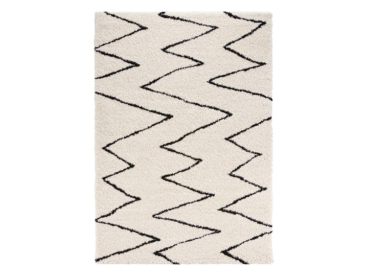 Beżowo-czarny dywan Mint Rugs Jara, 160x230 cm Syntetyk Prostokątny Juta Nakładki schodowe Dywany Wzór Geometryczny