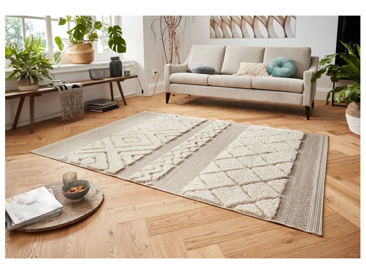 Kremowy dywan Mint Rugs Todra, 120x170 cm Nakładki schodowe Dywany Syntetyk Prostokątny Pomieszczenie Przedpokój
