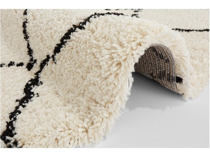 Beżowo-czarny dywan Mint Rugs Hash, ⌀ 120 cm Syntetyk Dywany Juta Nakładki schodowe Okrągły Kolor Biały