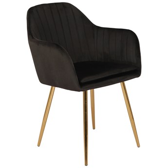 Krzesło Glamour czarne, złote nogi 8174-3 WELUR
