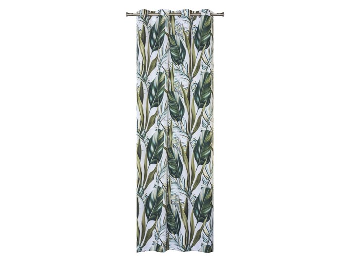 Zasłona w liście Fiji zielona 140 x 260 cm na przelotkach